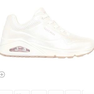 Skechers girls cream pink platform sneakers size 13